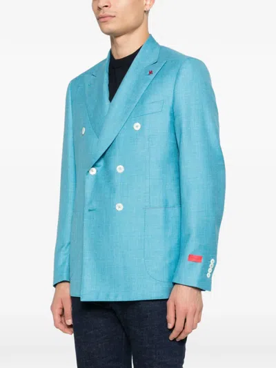 Isaia Long-sleeved Suit Jacket In Black