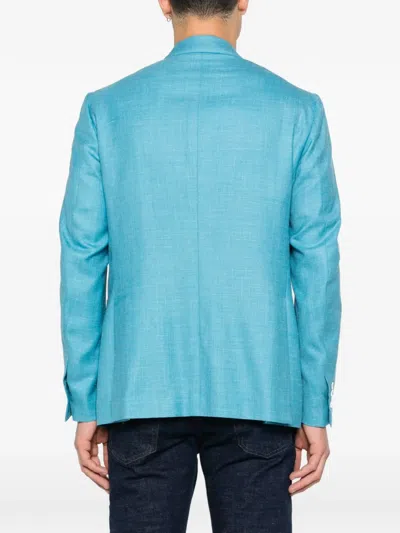 Isaia Long-sleeved Suit Jacket In Black