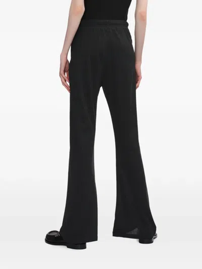 Essentials Drawstring-fastening Flared Track Pants In Black