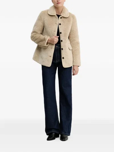 Hoss Intropia Rounded-collar Flap-pocket Jacket In Neutral