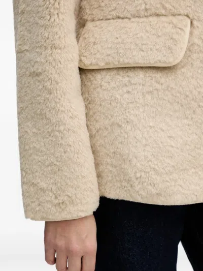 Hoss Intropia Rounded-collar Flap-pocket Jacket In Neutral