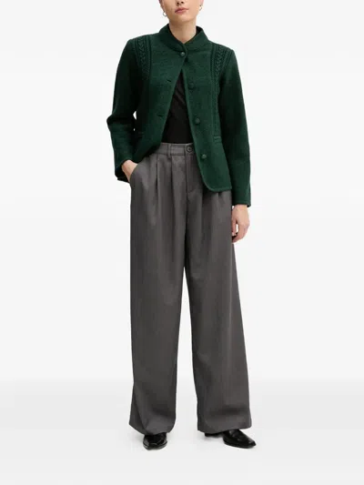 Hoss Intropia Braided Buttoned Jacket In Green