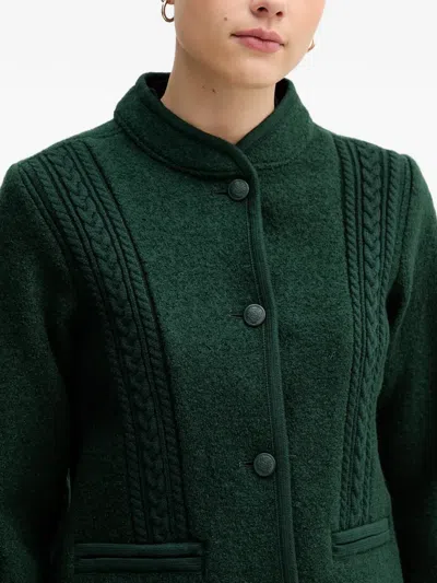 Hoss Intropia Braided Buttoned Jacket In Green