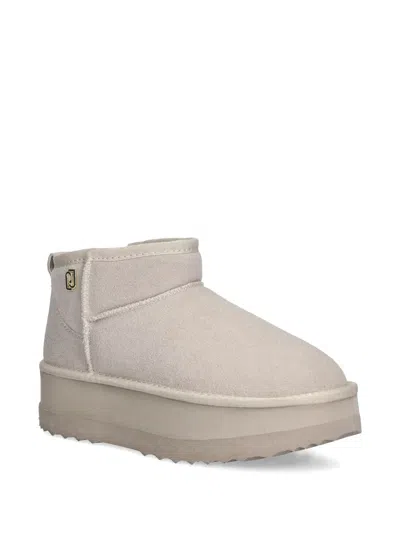 Liu •jo Platform Ankle Boots In Neutral
