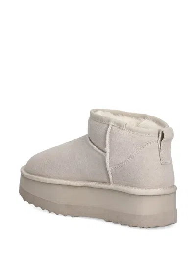 Liu •jo Platform Ankle Boots In Neutral