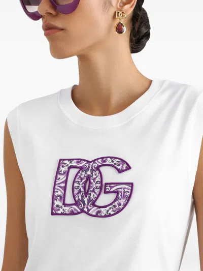 Dolce & Gabbana Women Logo Cotton T-shirt In White