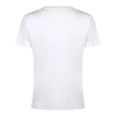 Dolce & Gabbana White T-shirt With Logo Lettering Print In Cotton