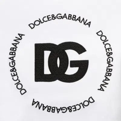 Dolce & Gabbana White T-shirt With Logo Lettering Print In Cotton
