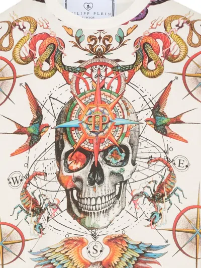 Philipp Plein Junior Short-sleeves Patterned T-shirt In Multi