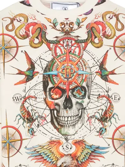 Philipp Plein Junior Skull-print Sweatshirt In Multi