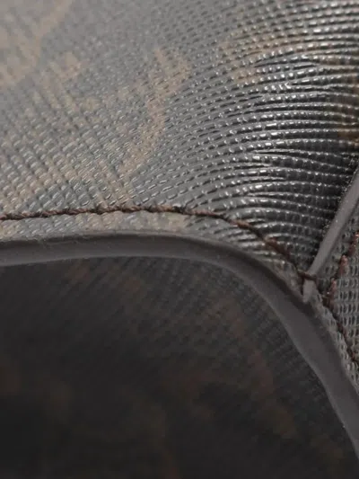 Pre-owned Celine 2021-2025 Mini Triomphe Coated Canvas Vertical Cabas Satchel In Black