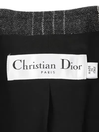 Pre-owned Dior 10s Checked Blazer In Gray