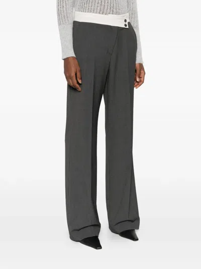 Rame Two-tone Button Trousers In Gray