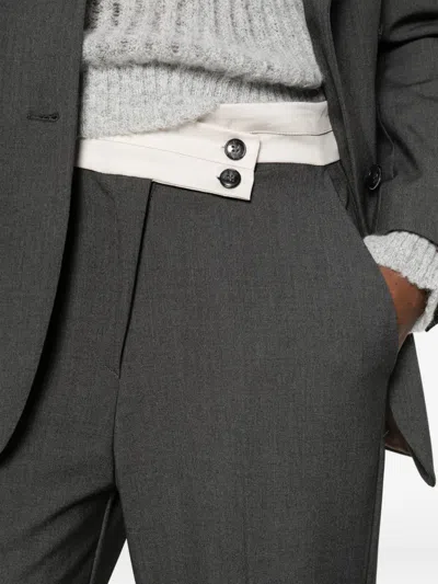 Rame Two-tone Button Trousers In Gray