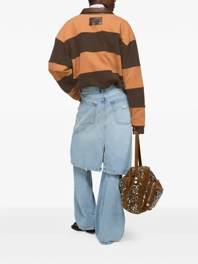 Acne Studios Distressed Panelled Jeans In Blue