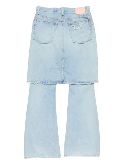 Acne Studios Distressed Panelled Jeans In Blue