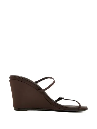 St Agni Brown Petit Belt Detail Wedge Heeled Sandals
