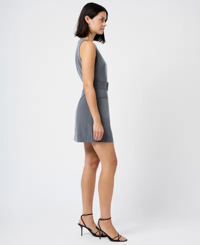 French Connection Minka Pinstripe Belted Minidress In Multi