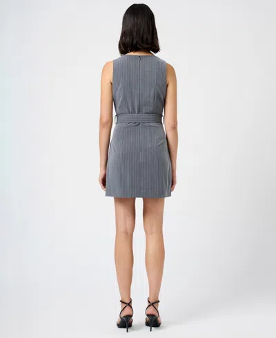 French Connection Minka Pinstripe Belted Minidress In Multi