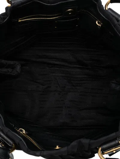 Pre-owned Prada 2010-2025 Tessuto Gaufre Satchel In Black