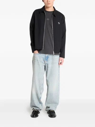 Filling Pieces Twill Embroidered Coach Jacket In Black