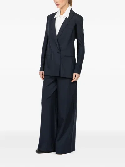 Nells Nelson Double-breasted Panelled Blazer In Blue