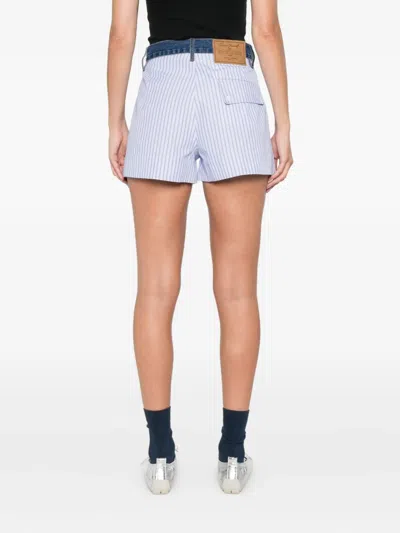 Sandro Striped-pattern Shorts In White