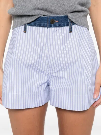 Sandro Striped-pattern Shorts In White
