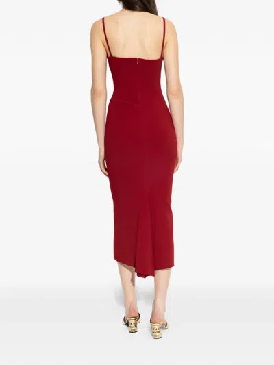 Givenchy Womens Dark Red Square-neck Satin-crepe Midi Dress In Red