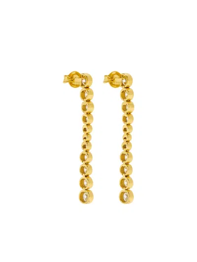 Ragbag Studio Oda Cubic-zirconia Drop Earrings In Gold