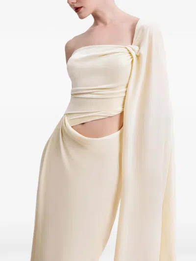 Gemy Maalouf Cut-out Draped Dress In Neutral
