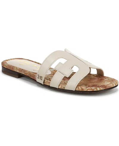 Sam Edelman Bay Double Strap Flat Sandals In White