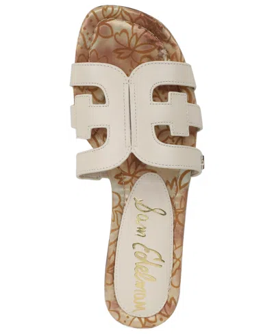 Sam Edelman Bay Double Strap Flat Sandals In White