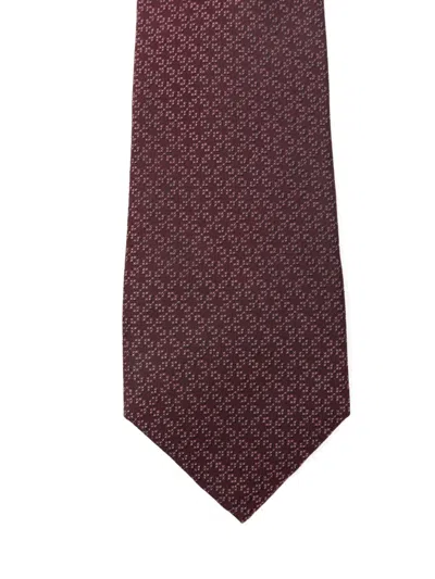 Remus Uomo Patterned Tie Set In Brown