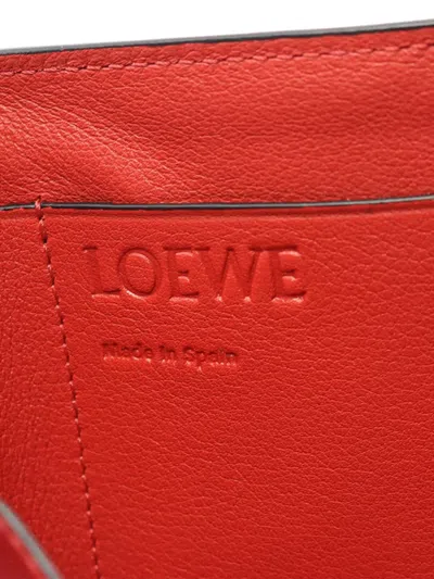 Pre-owned Loewe 2010-2025 Bicolor Leather Wallet Long Wallets In Red