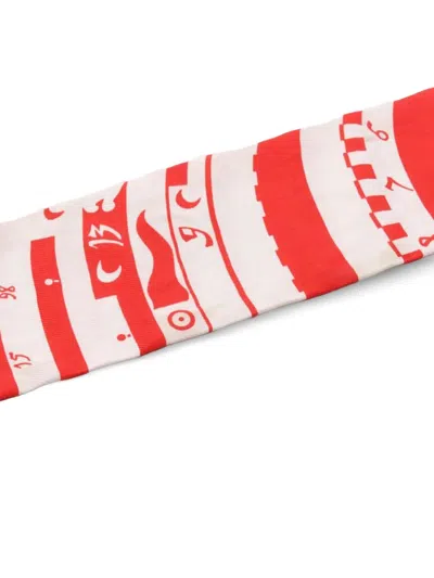 Pre-owned Hermes 2000s Astrologie À Pois Ribbon Scarf In Pink