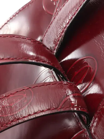 Pre-owned Cartier 10s Leather Pattern Backpack In Red