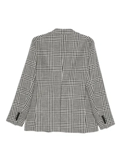 Tagliatore Checked Single-breasted Blazer In Black