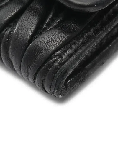 Pre-owned Miu Miu 2000s Matelasse Bi-fold Long Wallet In Black