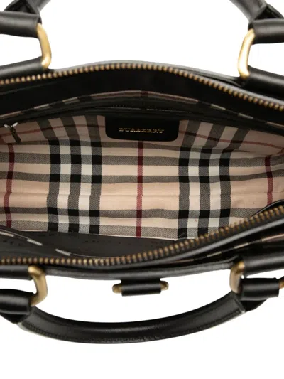 Pre-owned Burberry 2000-2025 Leather Handbag In Black