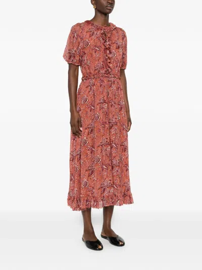 Ulla Johnson Rosamunde Ruffled Floral-pattern Midi Dress In Multi