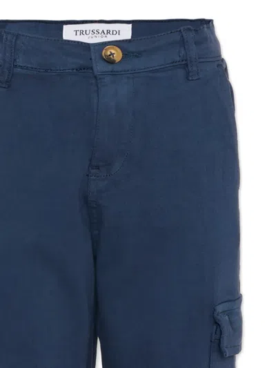 Trussardi Junior Cargo-pockets Trousers In Blue