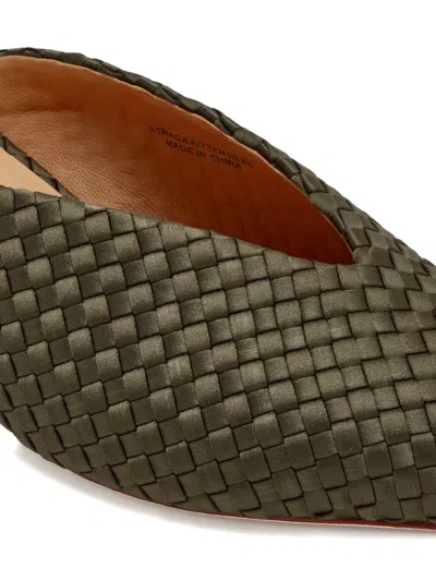 Naghedi Strada Woven Kitten-heel Mules In Green