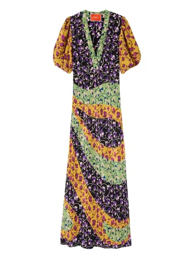 La Doublej Marlene Printed Silk-crepe Maxi Dress In Multi