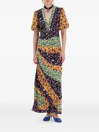 La Doublej Marlene Printed Silk-crepe Maxi Dress In Multi