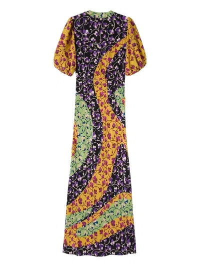 La Doublej Marlene Printed Silk-crepe Maxi Dress In Multi
