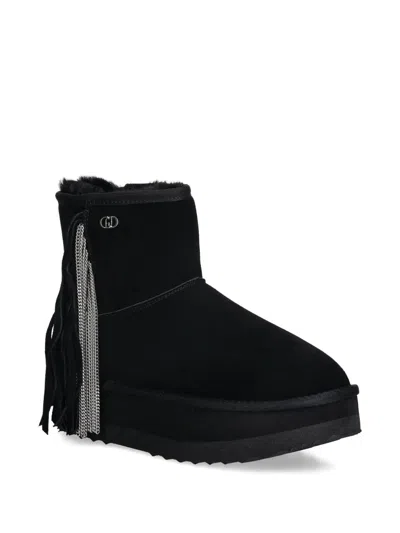 Liu •jo Fringed Ankle Boots In Black