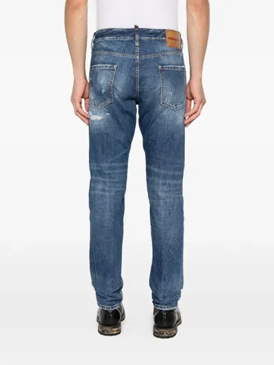 Dsquared2 Teddy Distressed Jeans In Blue