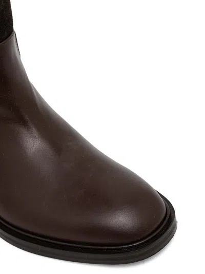 Baldinini Suede-panel Knee-high Boots In Brown