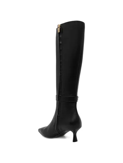 Baldinini Chain-detail Leather Knee-high Boots In Black